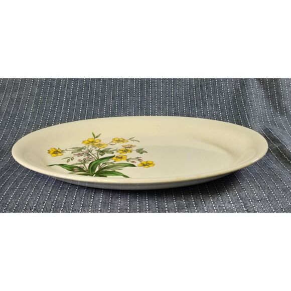 Crown Potteries Yellow Buttercup Oval Serving Platter - Picture 3 of 9